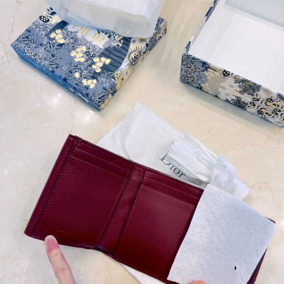 Brand New Lady Dior Lotus Wallet - Picture 9 of 12